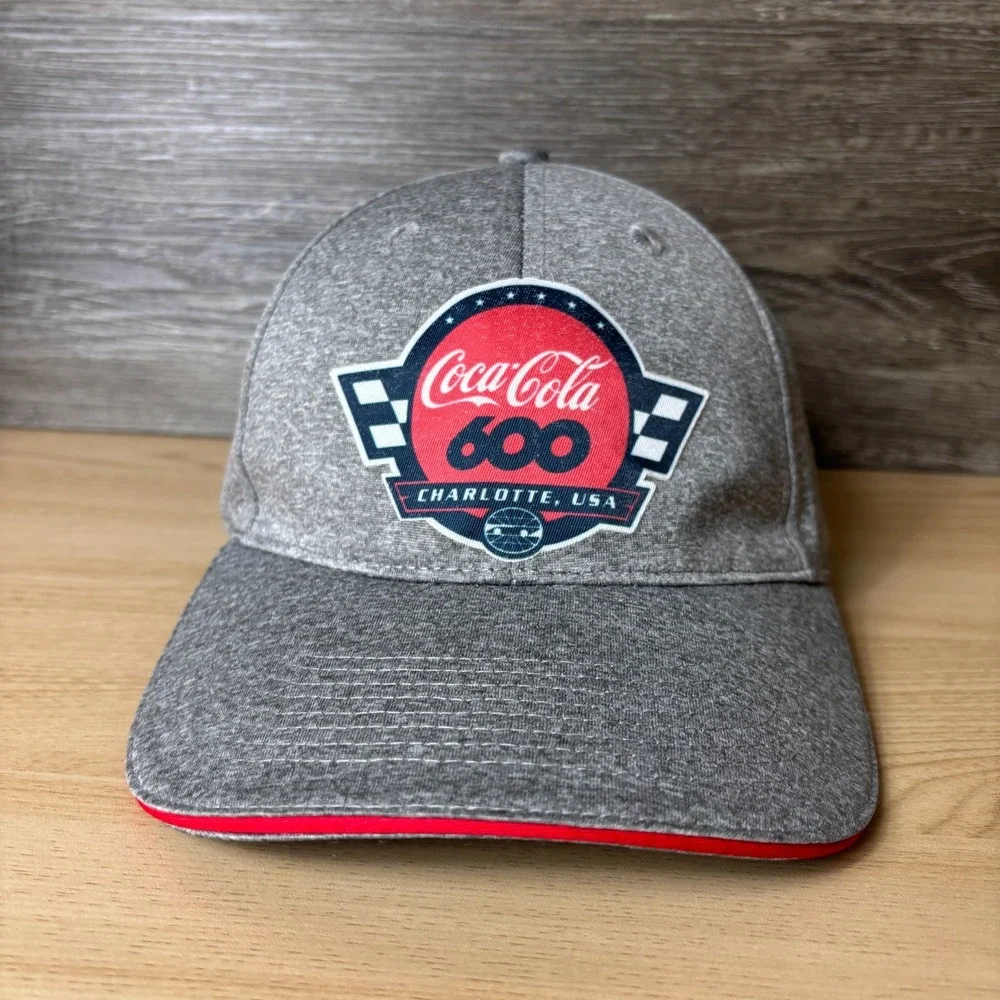 Coca Cola 600 Hat Cap Strap Back Gray Performance Racing Adjustable